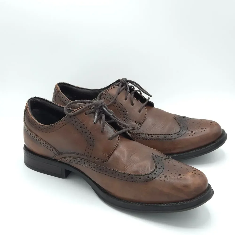 Dockers Moritz Men's Leather Brogue Wingtip Brown Size 10.5
